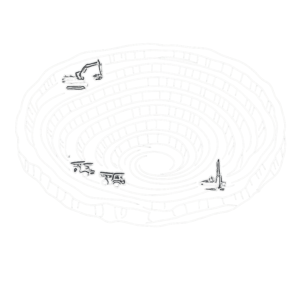Open pit mining scene