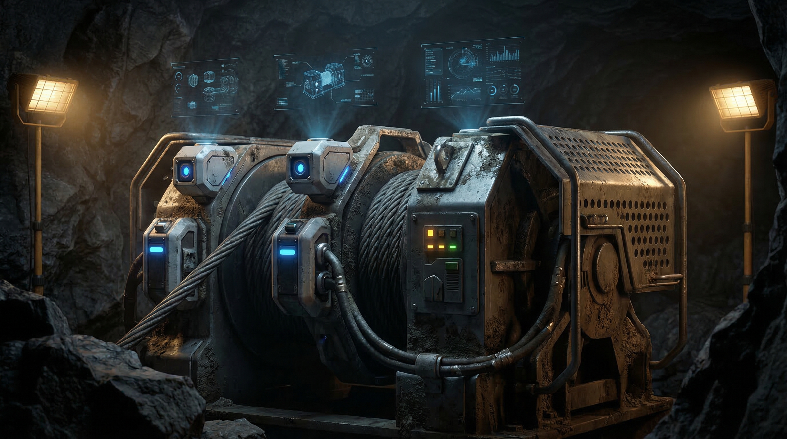 AI-enabled mining winch and instrumentation concept